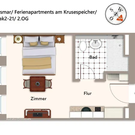 Apartmán Ferienapartments Am Krusespeicher Ferienapartments Am Krusespeicher 2-21 Wißmar